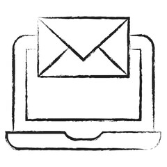 Canvas Print - Hand drawn  Laptop Email icon