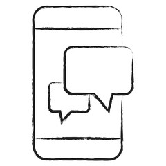 Poster - Hand drawn  Mobile Chat icon