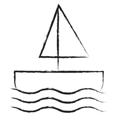 Sticker - Hand drawn Boat icon