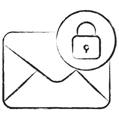 Sticker - Hand drawn Mail Lock icon