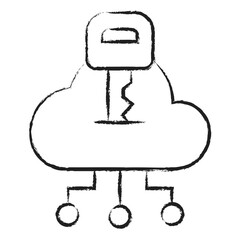 Sticker - Hand drawn Hand drawn Cloud computing access icon