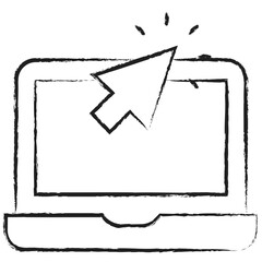 Wall Mural - Hand drawn Cursor Laptop icon