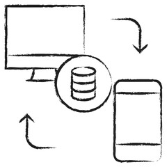 Wall Mural - Hand drawn Shared Database Server icon