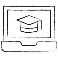 Canvas Print - Hand drawn Laptop Education icon