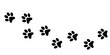Dog paws. Animal paw prints, vector different animals footprints black on white illustration. Dog, puppy silhouette animal diagonal tracks.