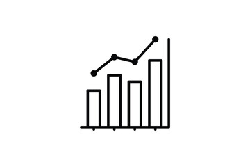 Poster - Graph Chart Icon. Icon related to Business. Suitable for web site design, app, UI, user interfaces. Line icon style. Simple vector design editable