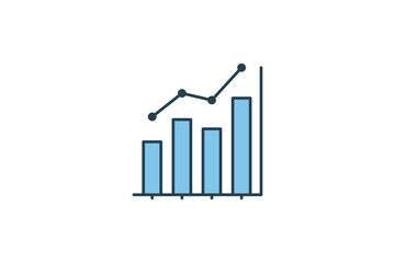 Poster - Graph Chart Icon. Icon related to Business. Suitable for web site design, app, UI, user interfaces. Flat line icon style. Simple vector design editable