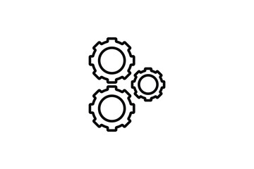 Poster - Gears Icon. Icon related to Business. Suitable for web site design, app, UI, user interfaces. Line icon style. Simple vector design editable