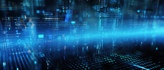Abstract computer code (blue)
