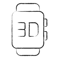 Sticker - Hand drawn 3D Smartwatch icon