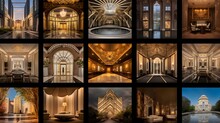 Collage Of Pictures Of The Interior Of The National Capitol Building In Washington DC