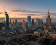 Warsaw in Poland sunset