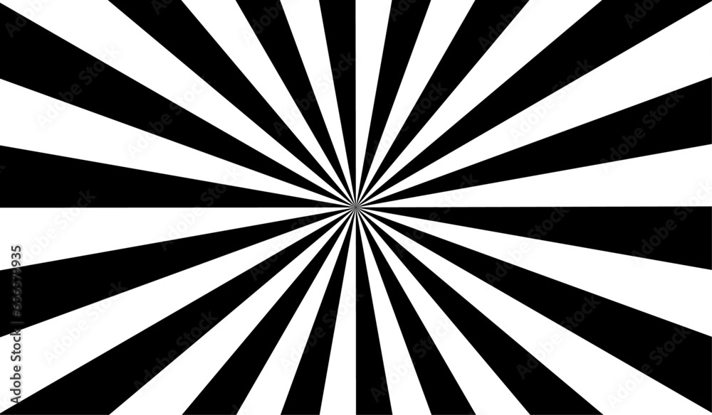 Striped Rays Pattern Sun ray light. Sun rays background. Radial burst. Sunburst black ...