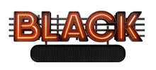 Label for Black Friday with black frame on transparent background in 3D Illustration