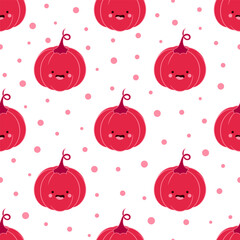 Wall Mural - seamless pattern with cute pumpkins characters