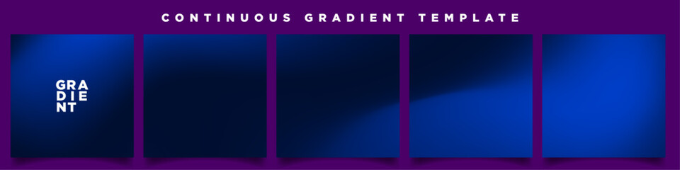 Poster - Midnight and Raspberry Blue Gradient Carousel Ad Template. Continuous Square Card Vector Template. Five gradient backdrops. Perfect for designs, feeds, social media, web, banners. 
