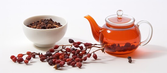 Sticker - Omija Tea teacup tea kettle dried schisandra chinensis fruits South Korea white floor