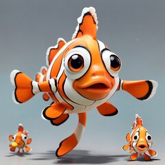 Clownfish illustration Ai Generative