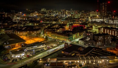 Sheffield after dark, long exposure