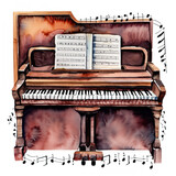Fortepian i nuty ilustracja