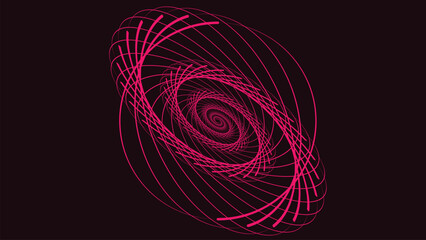 Wall Mural - Abstract spiral pink line round background. This minimalist design line symbol style background can be used as a banner. 