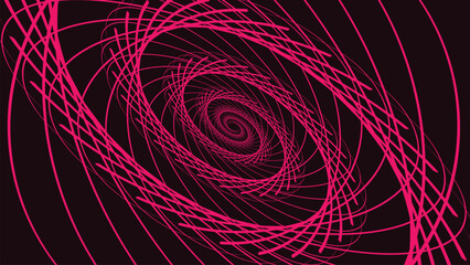 Wall Mural - Abstract spiral pink line round background. This minimalist design line symbol style background can be used as a banner. 