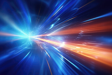 Poster - Abstract blue background with some smooth lines in it