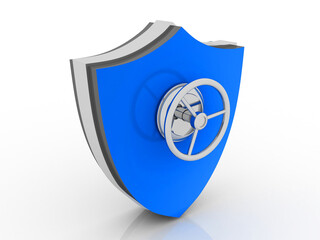 Poster - 3d illustration Security shield concept