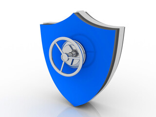 Poster - 3d illustration Security shield concept