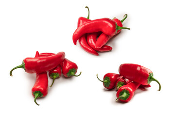 Wall Mural - Red hot chili pepper isolated on a white background.