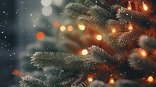 Christmas Tree Background With Copy Space. AI