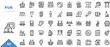 pub outline icon collection. Minimal linear icon pack. Vector illustration