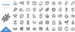 island outline icon collection. Minimal linear icon pack. Vector illustration