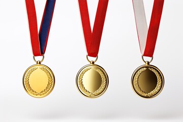 gold medal with ribbon