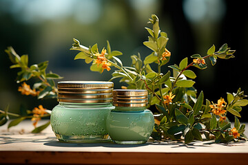 Canvas Print - spring flowers in a glass jar