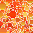 abstract vector stained-glass mosaic background - red and orange circles