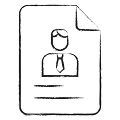 Canvas Print - Hand drawn Profile Document icon