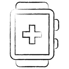 Sticker - Hand drawn Medical Smartwatch icon