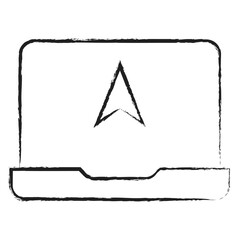 Wall Mural - Hand drawn Laptop Navigation icon