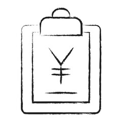 Poster - Hand drawn Yen Clipboard icon