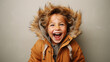 portrait of adorable toddler laughing