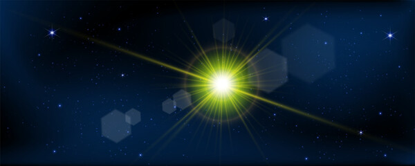 Wall Mural - concept of web banner. magic color galaxy. horizontal space background with realistic nebula, stardu