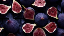  A Group Of Figs Cut In Half On A Table.  Generative Ai
