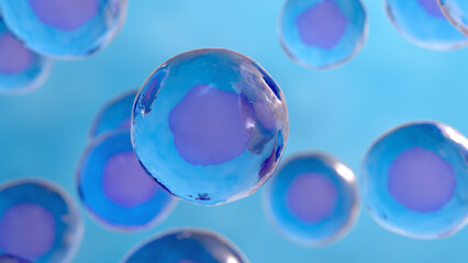 Wall Mural - abstract cell under microscope. macro organic. 3d render illustration