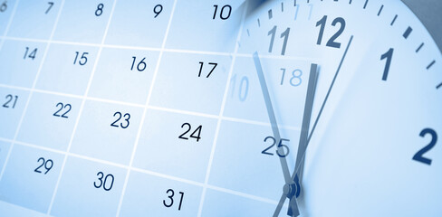 Wall Mural - clock and calendar