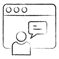 Hand drawn Web User Chat icon
