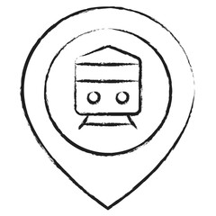 Sticker - Hand drawn Location map icon