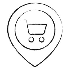 Sticker - Hand drawn Location Map Cart icon