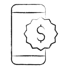 Canvas Print - Hand drawn Mobile Dollar icon