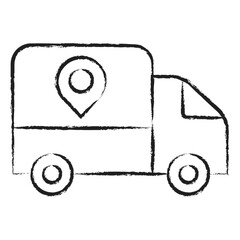 Canvas Print - Hand drawn Place Truck icon